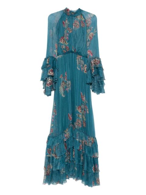 ruffled floral-print maxi dress