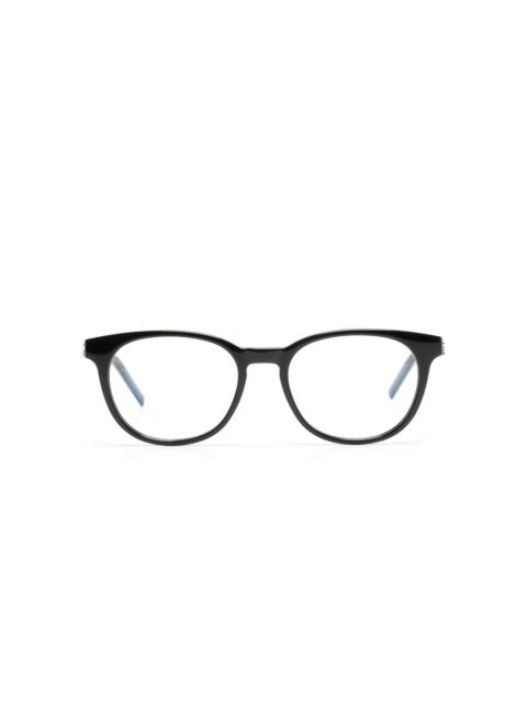 round-frame logo-detail glasses