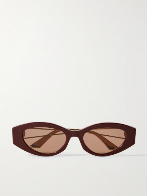 30montaigne B6i Cat-eye Acetate And Gold- And Silver-tone Sunglasses