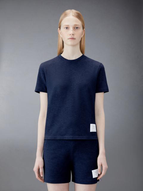 Navy Classic Cotton Pique Relaxed Fit Center Back Stripe Short Sleeve Tee