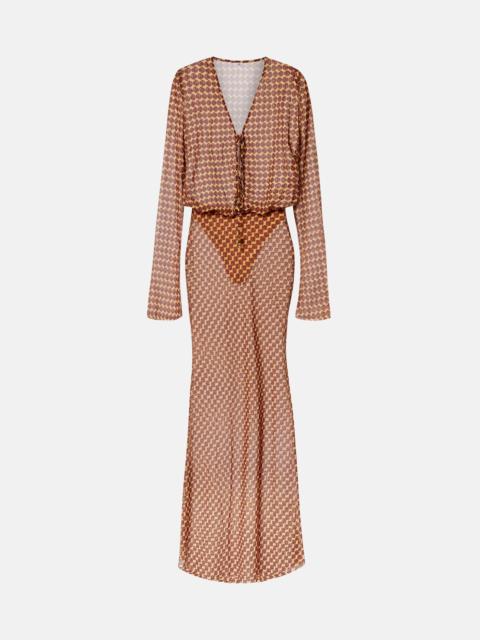 Nema printed sheer maxi dress