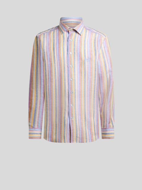 MULTICOLOURED STRIPED LINEN SHIRT