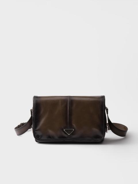 Antiqued leather shoulder bag