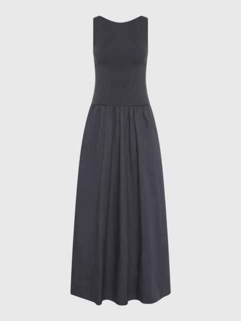 Bateau Cut Out Dress - Graphite