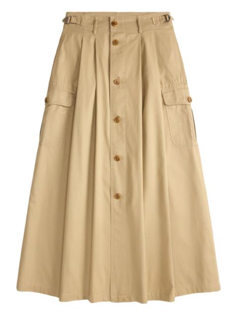 cargo-pockets midi skirt