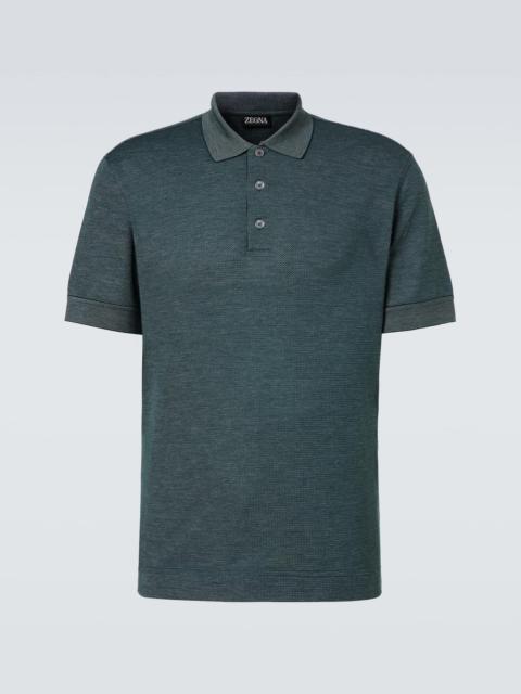 Cotton and silk polo shirt