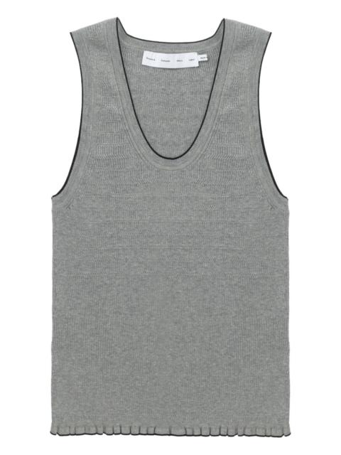 ribbed-knit ruffled tank top