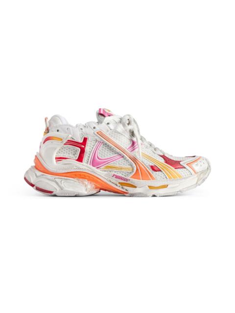 Women's Runner Sneaker in White/orange/pink/red