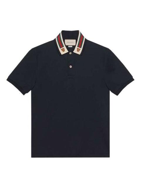 Gucci Stripe Short Sleeve Polo Shirts 'Navy Blue' 545714-XJAGU-4685
