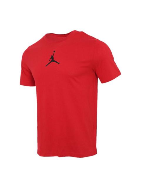 Air Jordan Jumpman Logo Printing Sports Quick Dry Round Neck Short Sleeve Red CW5191-687