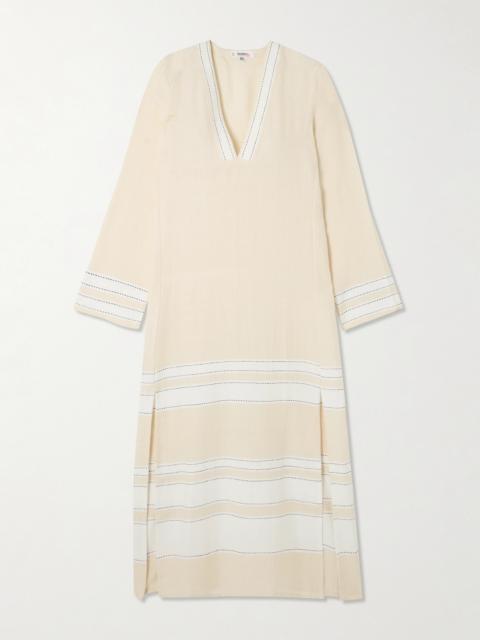 Theodora Striped Cotton-blend Midi Dress