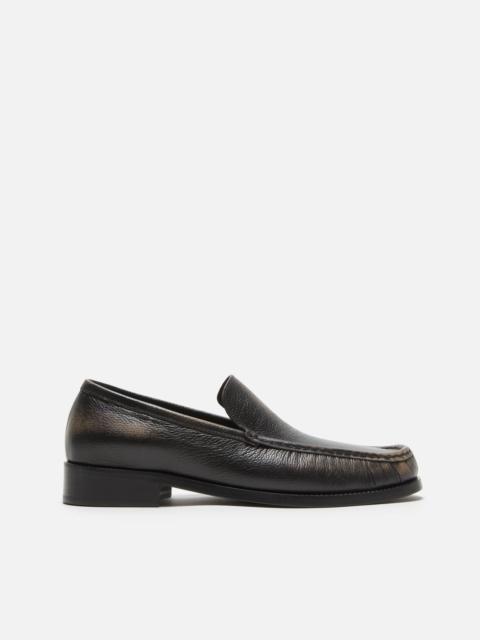 Leather loafers - Beige/black