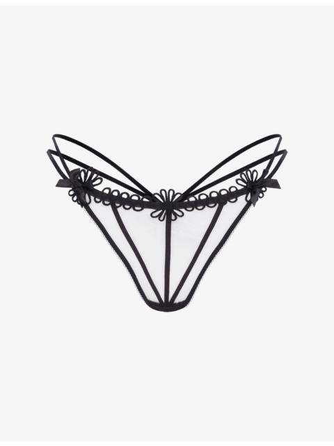 Coletta Embroidered Tulle Thong