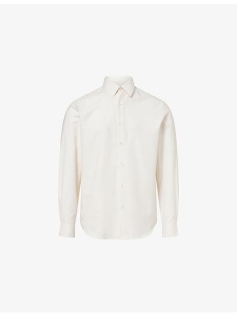 Regular-Fit Button-Up Cotton-Blend Shirt