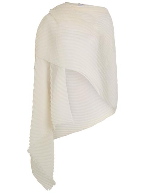 Issey Miyake Feather Pleated Semi-sheer Woven Stole