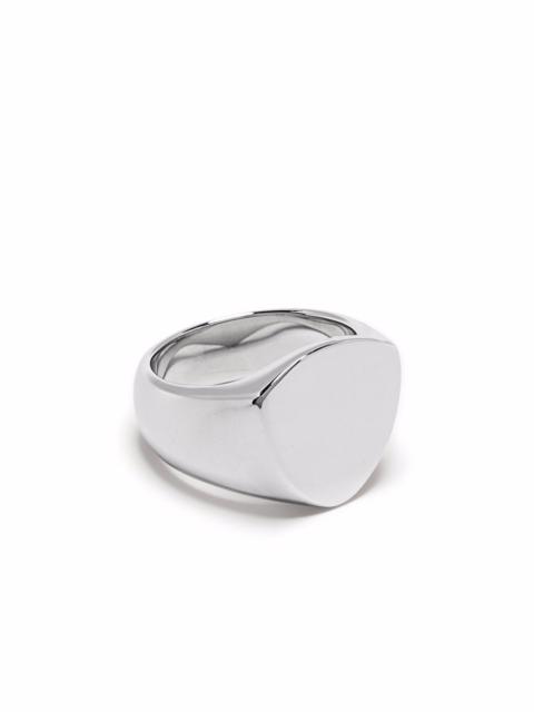 shield polished signet ring