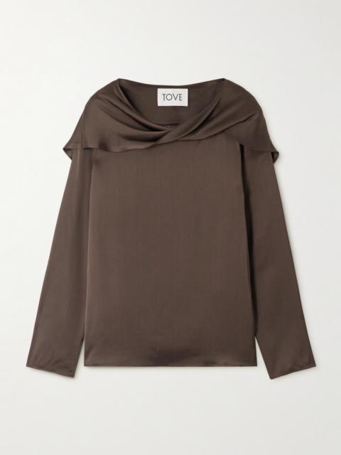 Caris Draped Satin Top