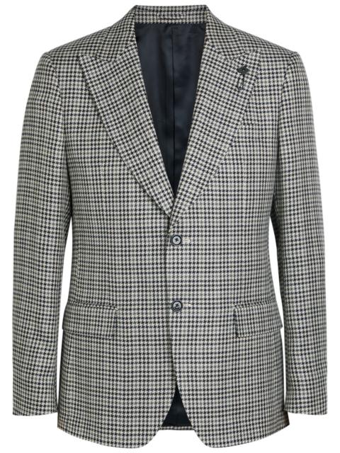 Lardini Houndstooth Cotton and Flax-blend Blazer
