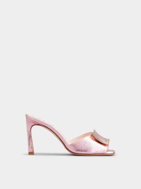 Trompette Metal Buckle Mules in Leather