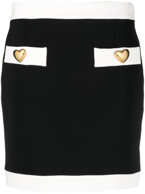 heart-shaped-buttons mini skirt