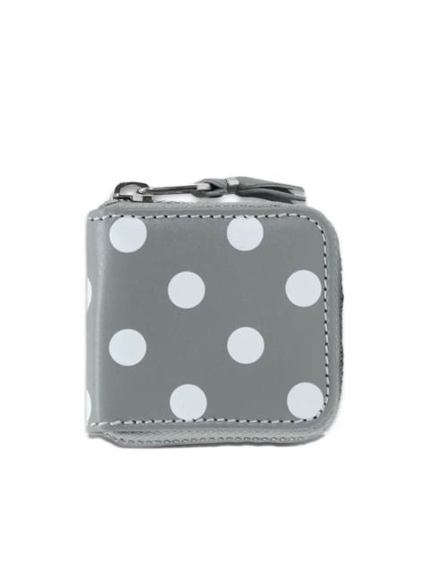Leather Line Coin polka-dot pouch