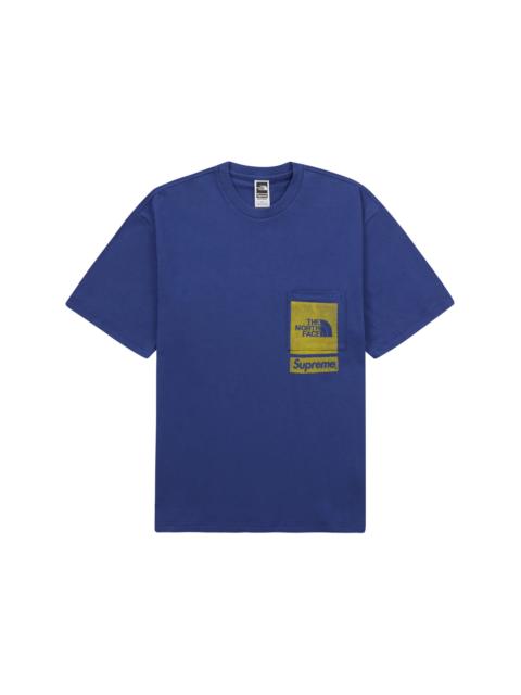 Supreme The North Face Printed Pocket Tee Navy