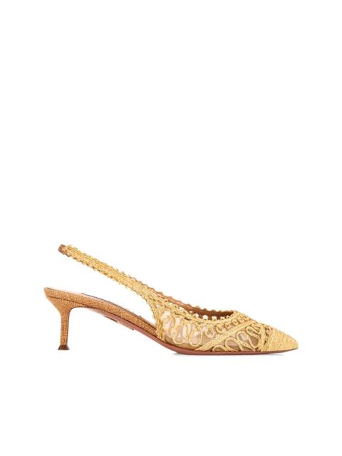50mm Khalo woven slingback pumps