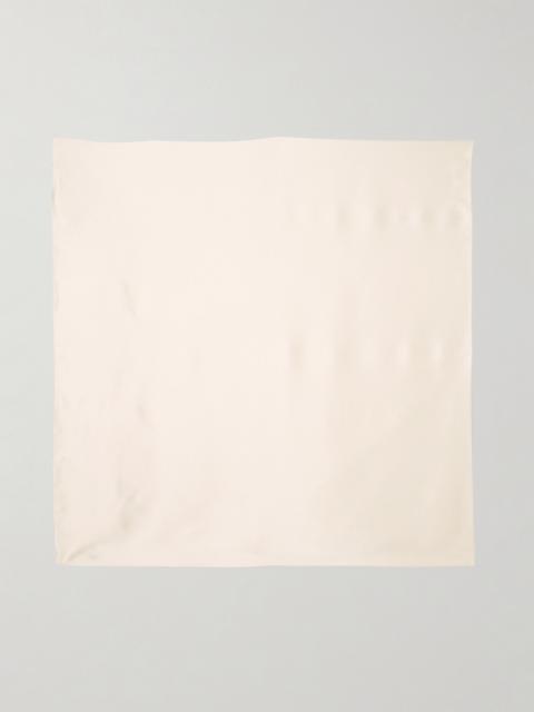 Embroidered Satin Scarf