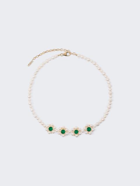 The Four Flower Pearl Necklace Yellow Gold