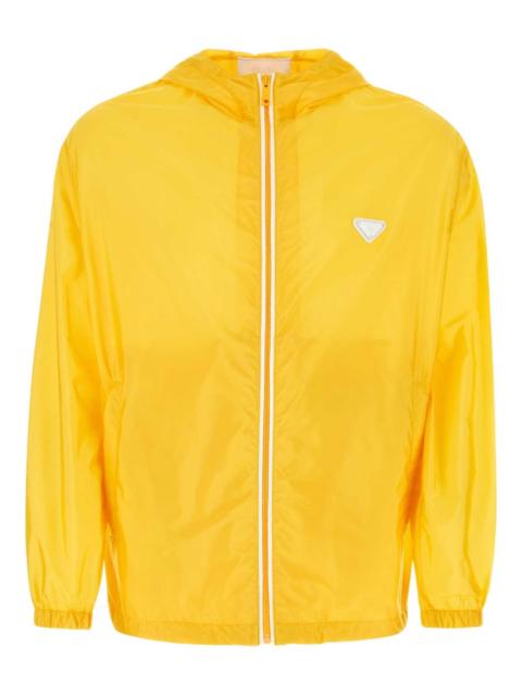 hooded zip-front jacket