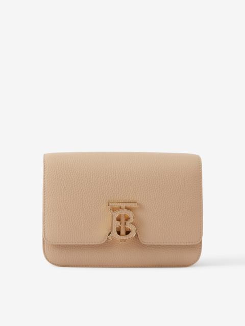 Topstitched Grainy Leather Small TB Bag