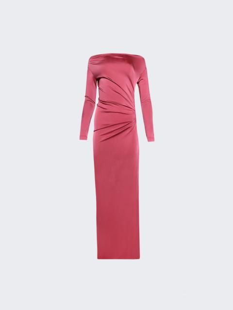 Off-shoulder Draped Gown Cerise Pink