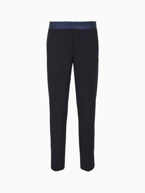 Wool crêpe tuxedo trousers