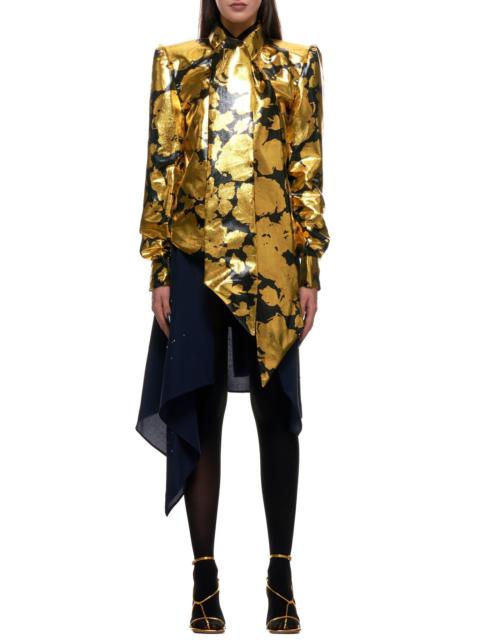 Silk Ribbon Collar Shirt