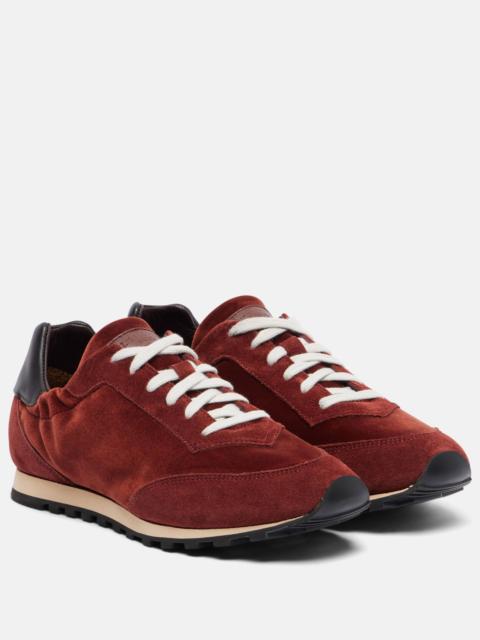 Slim Runner suede-trimmed sneakers