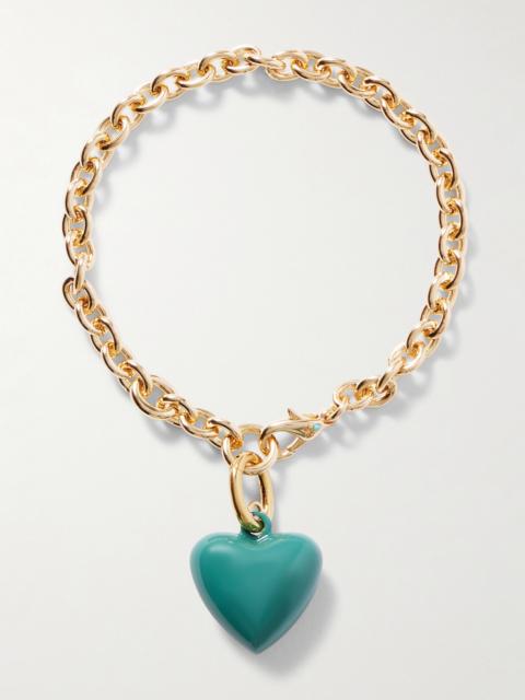 The Mini Puffy Heart Gold-tone And Enamel Bracelet