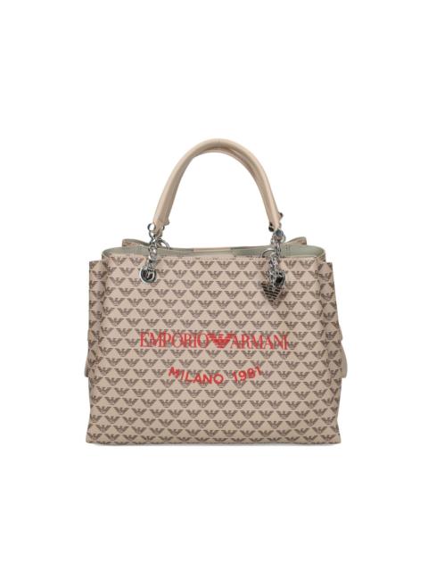 monogram-pattern tote bag