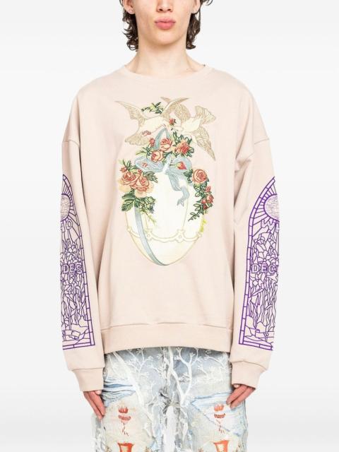embroidered-detail crew-neck sweatshirt