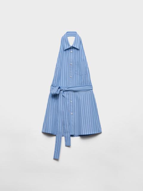 Sleeveless striped poplin shirt