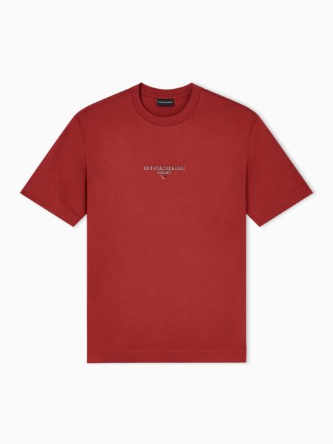 LYOCELL BLEND JERSEY T-SHIRT WITH 3D-EFFECT LOGO