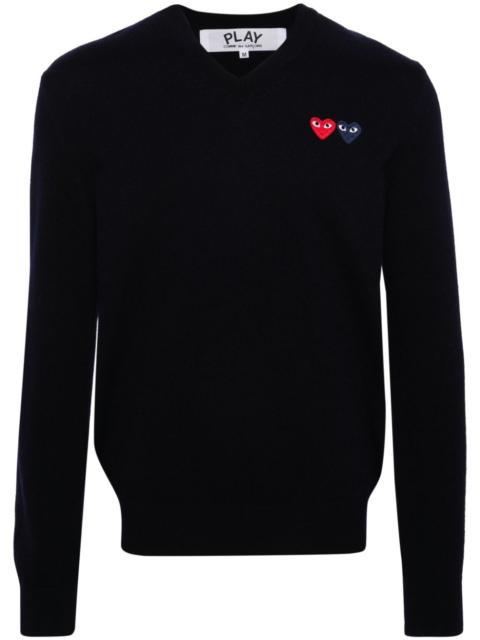 heart-patch wool jumper