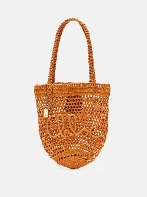 Summer Banana raffia tote bag