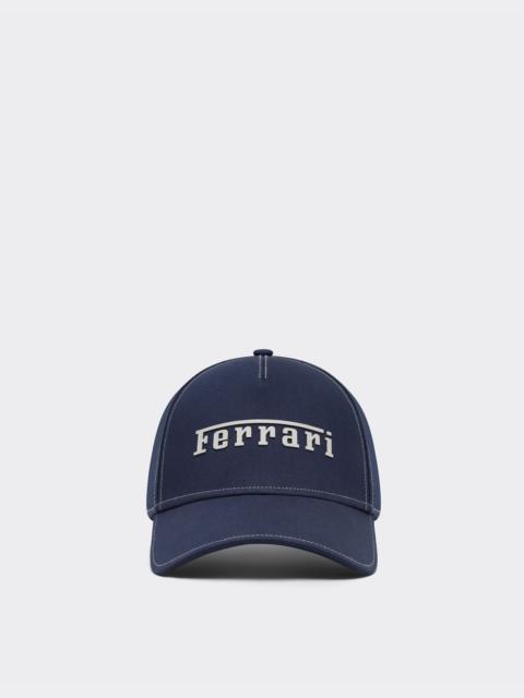 Baseball cap with rubberized Ferrari logo
