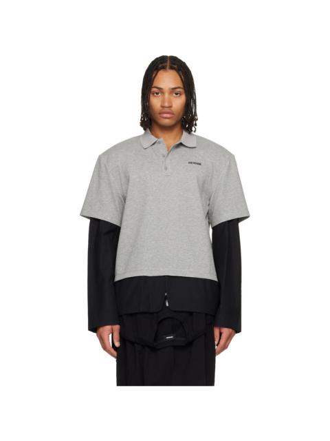 Gray & Black Layered Polo