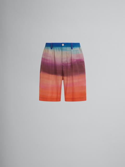POPLIN STRETCH WAIST SHORTS WITH DARK SIDE OF THE MOON PRINT