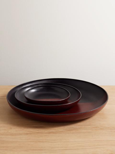 Set Of Three Leather Trays