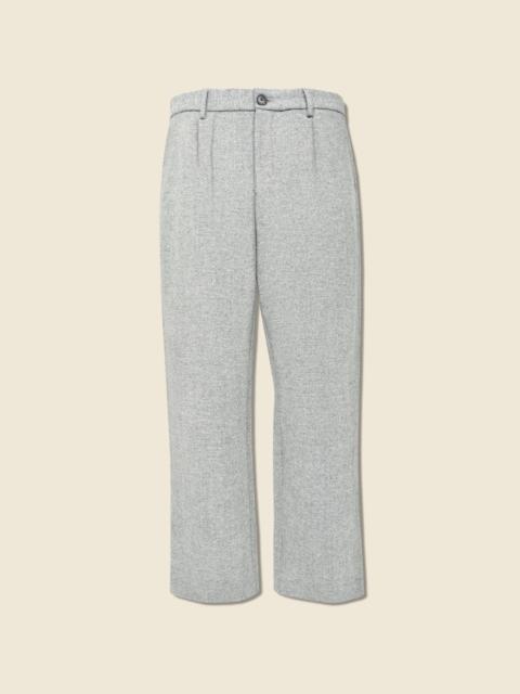 Herringbone Pleated Trouser - Grey