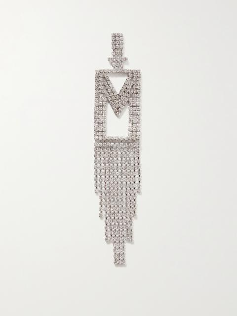 Alphabet Rhodium-plated Crystal Single Earring