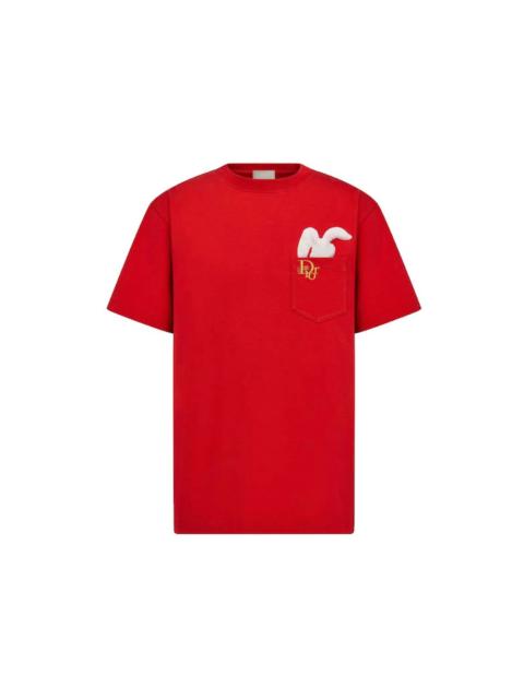Dior x ERL Relaxed-Fit T-Shirt Red Cotton Jersey