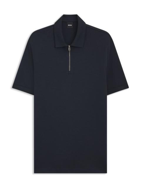 ZIP-NECK POLO SHIRT WITH PIQUÉ WEAVE